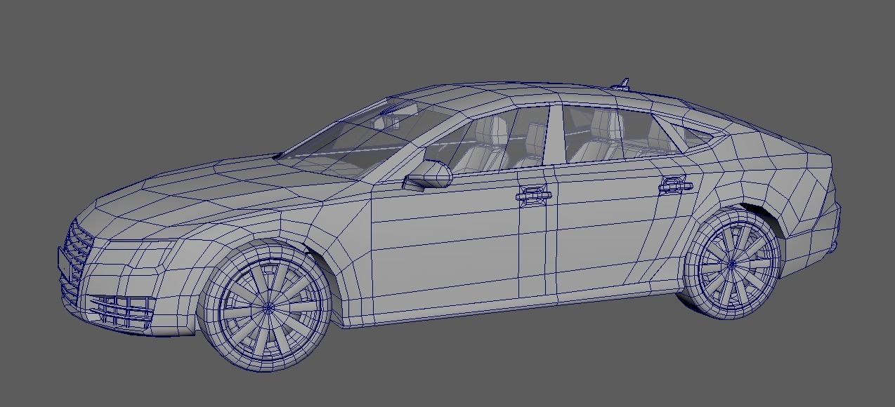 Old Rusty Car Low-poly 3D model_3