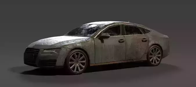 Old Rusty Car Low-poly 3D model