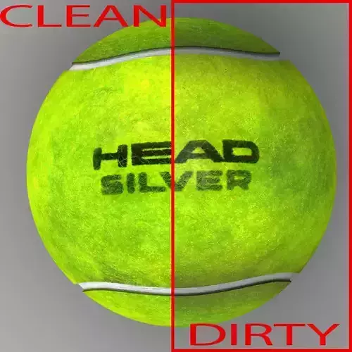 Tennis ball Head Silver Low-poly 3D model
