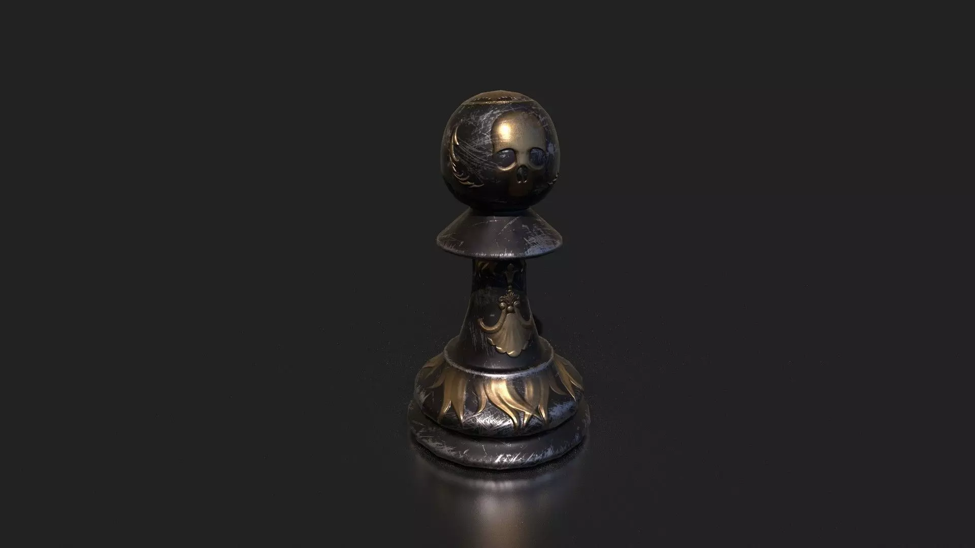 Chess Pawn Low-poly 3D model_0