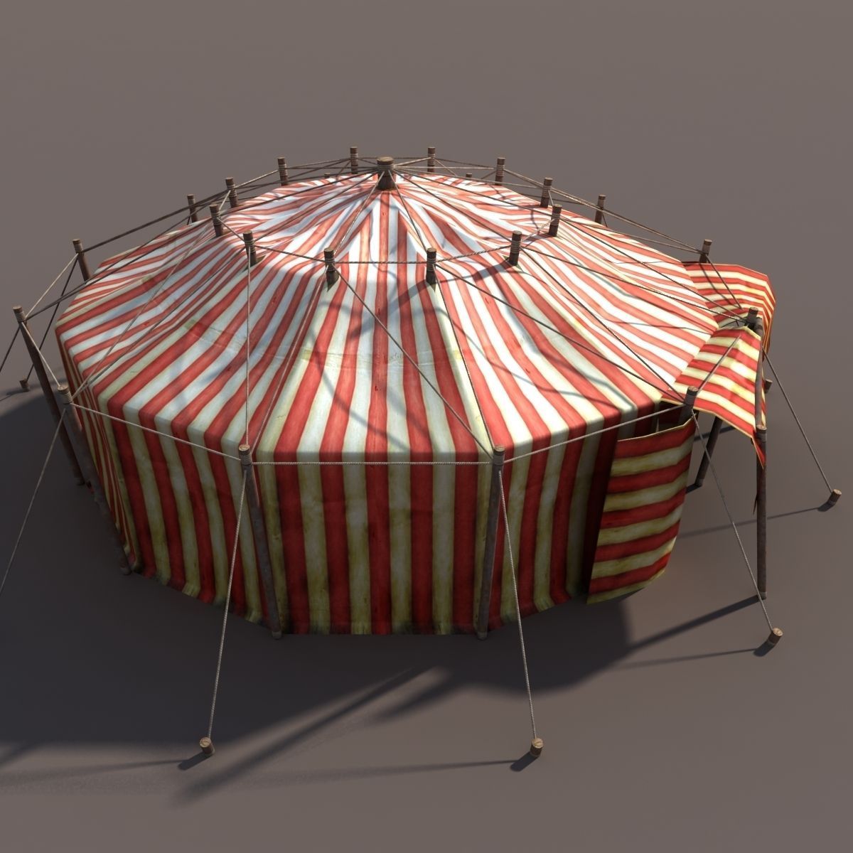 Circus Tent Low-poly 3D model_1