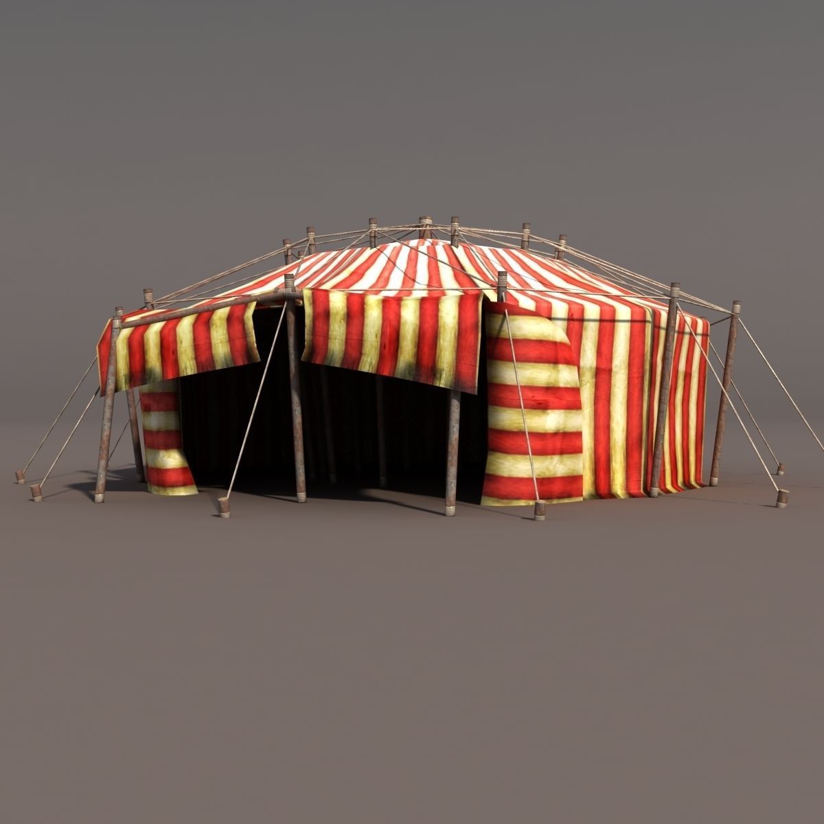 Circus Tent Low-poly 3D model_3