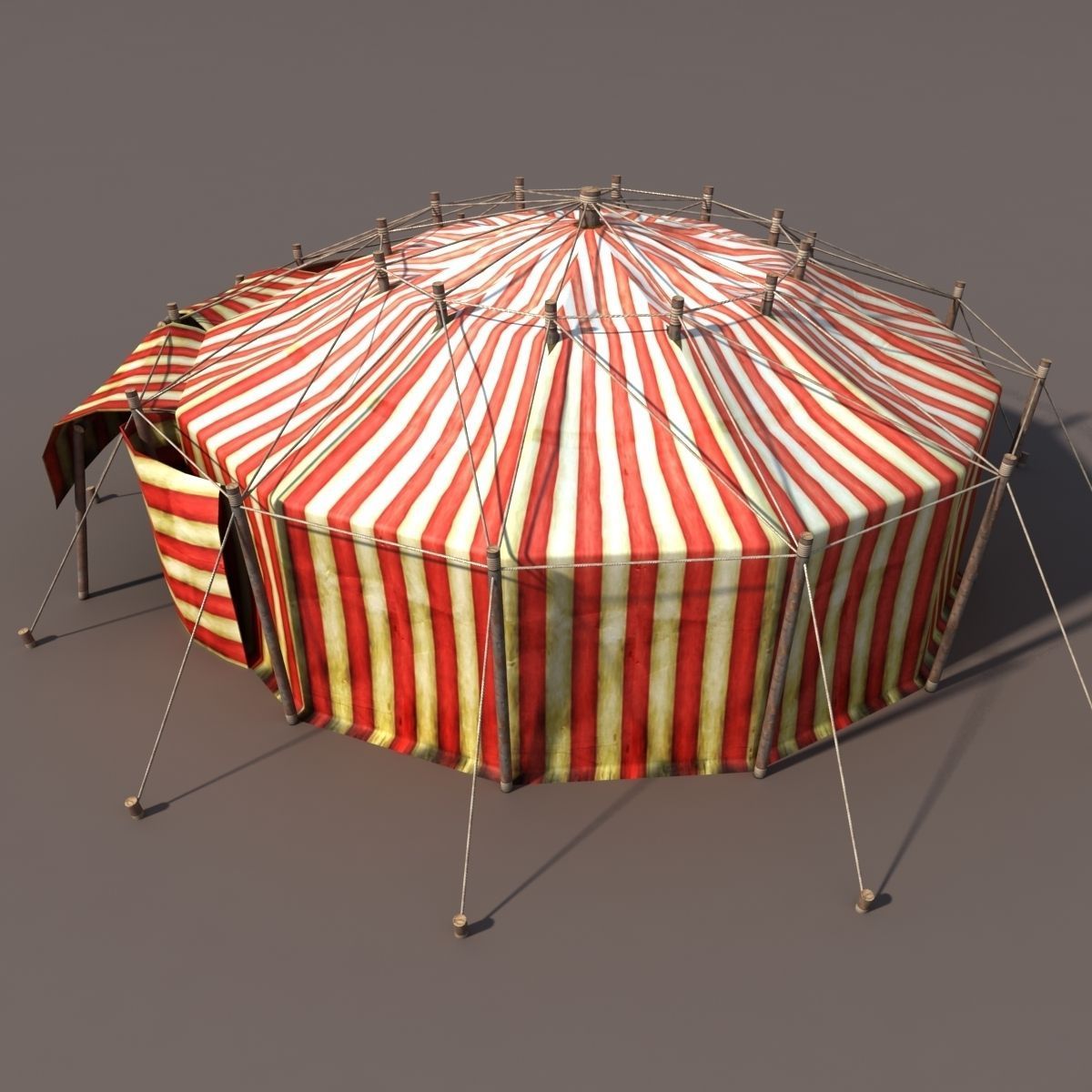 Circus Tent Low-poly 3D model_2