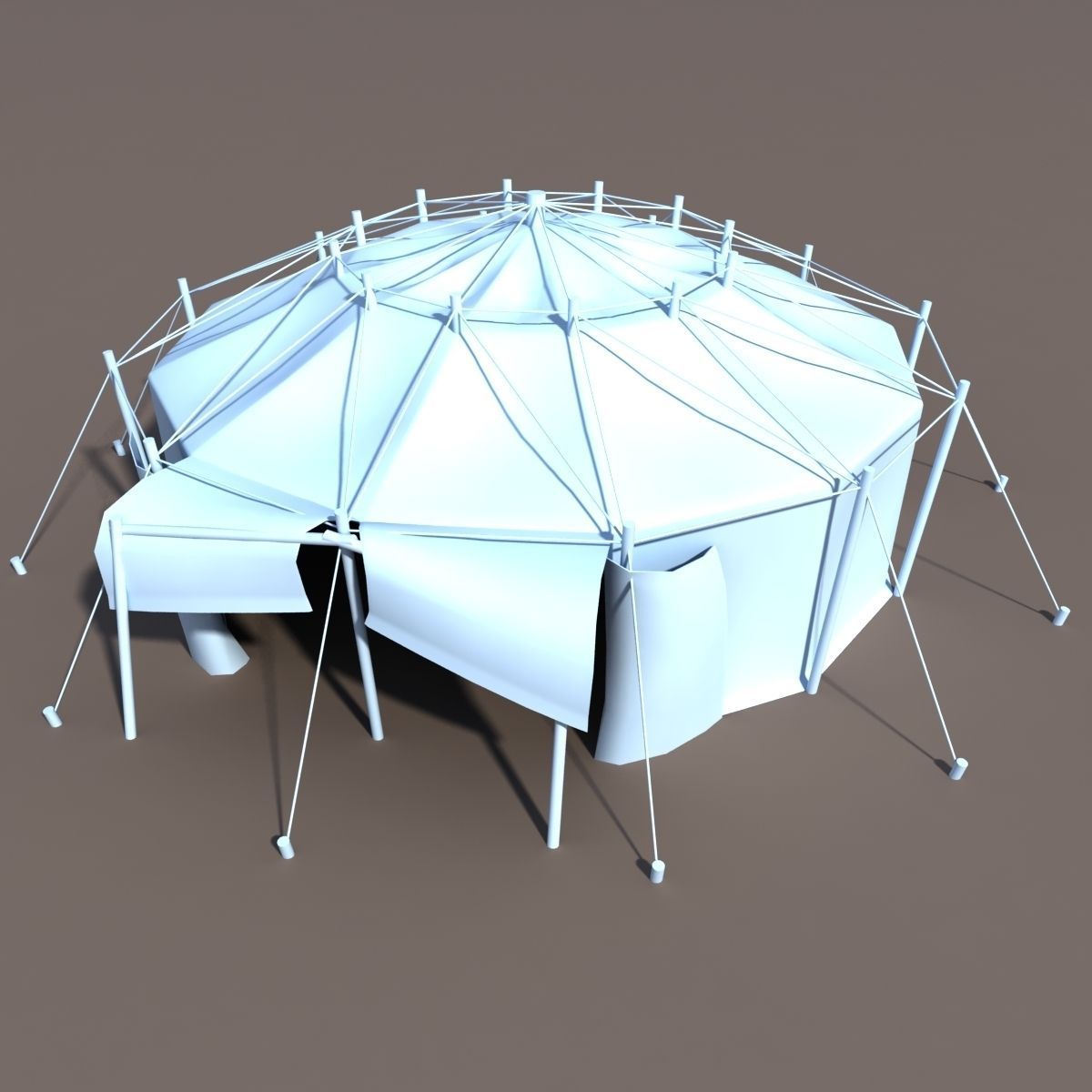 Circus Tent Low-poly 3D model_5