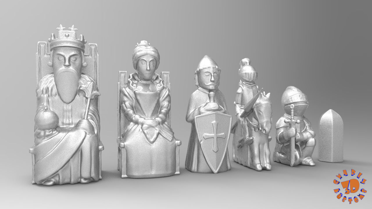 Medieval Theme Chess Set 3D print model_3