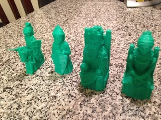 Medieval Theme Chess Set 3D print model_0