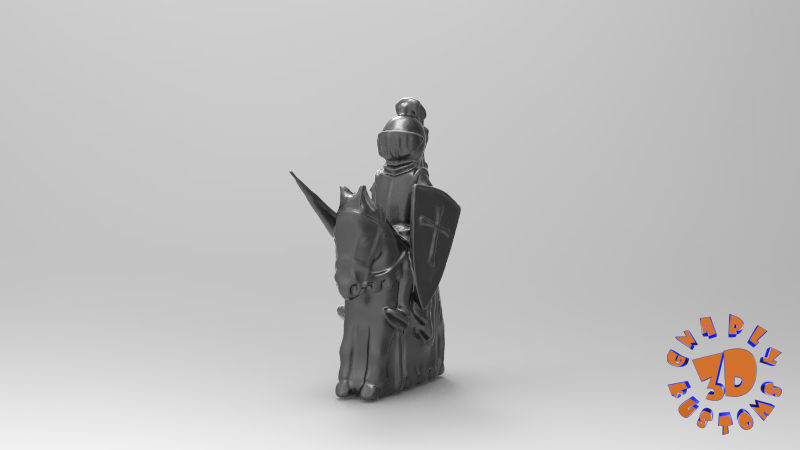 Medieval Theme Chess Set 3D print model_14