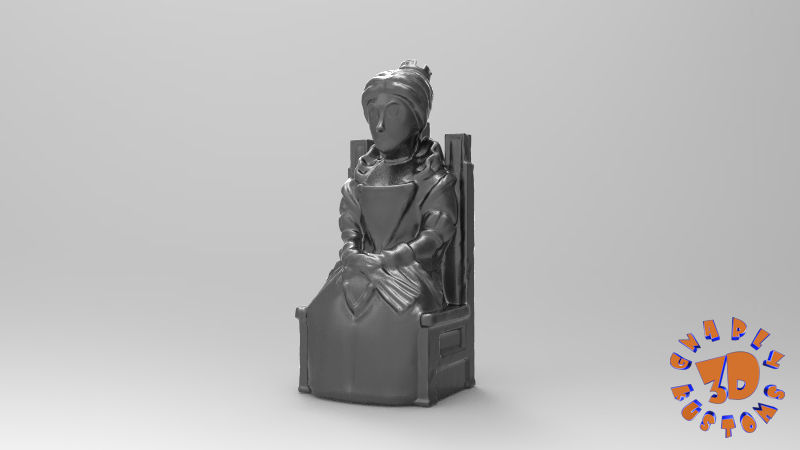 Medieval Theme Chess Set 3D print model_10