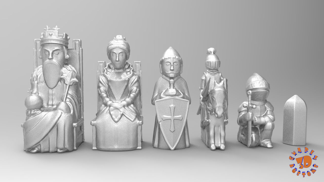 Medieval Theme Chess Set 3D print model_1