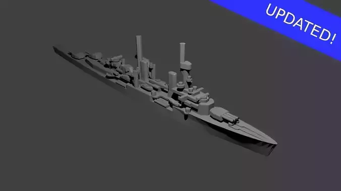 German Konigsberg Class Cruiser Warship 3D print model