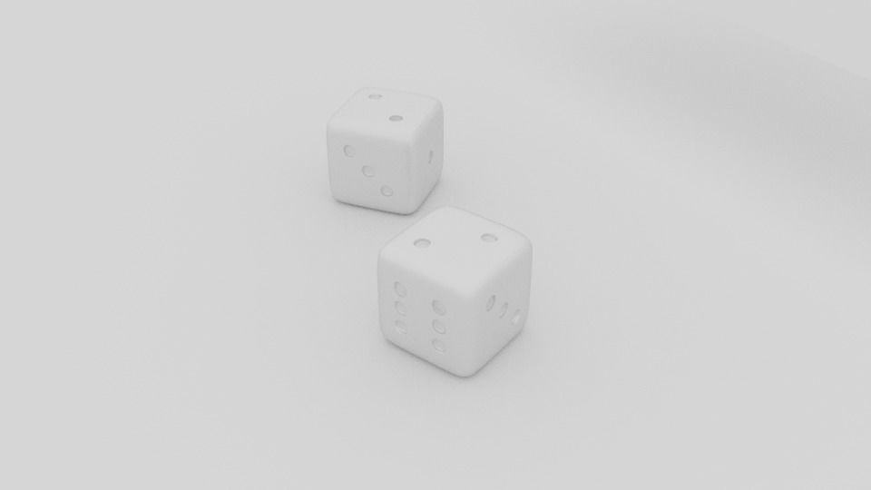 Realistic Dice two 3D model_4