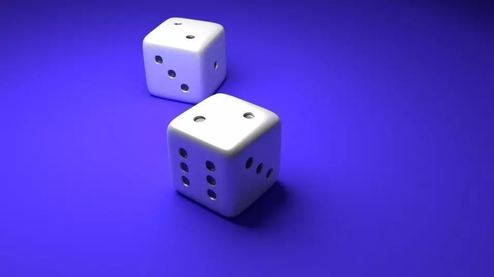 Realistic Dice two 3D model_0