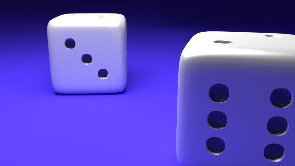 Realistic Dice two 3D model_1