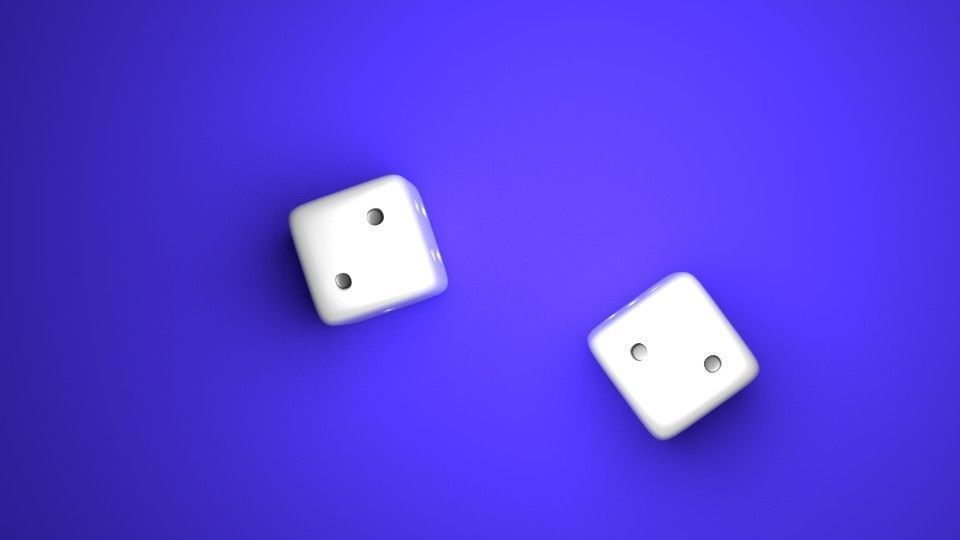 Realistic Dice two 3D model_2
