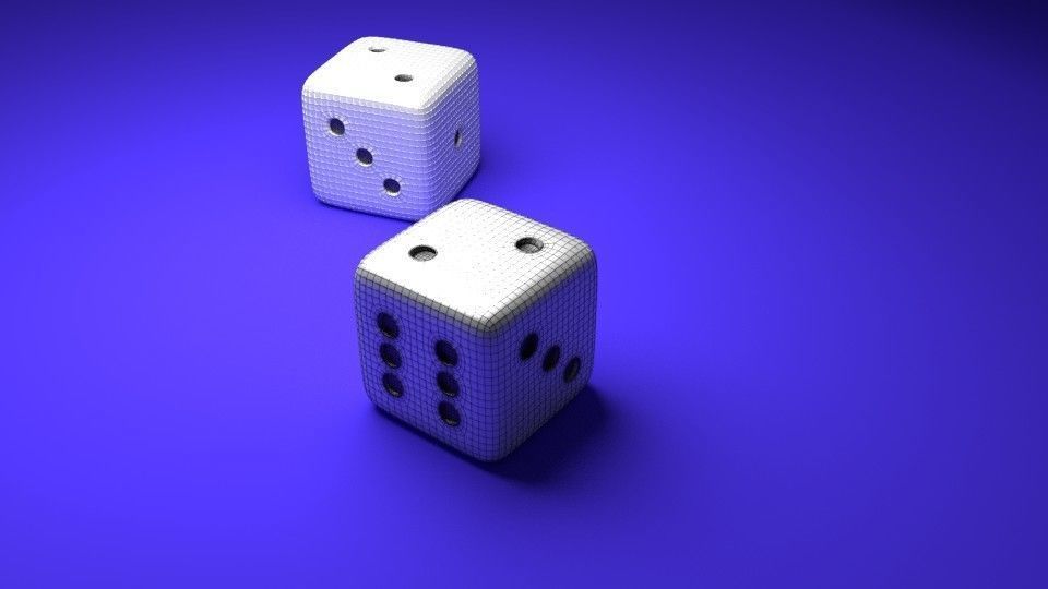 Realistic Dice two 3D model_3