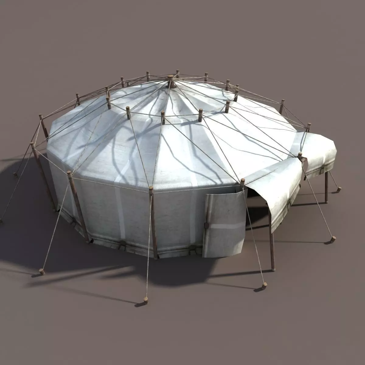 Circus Tent White Low-poly 3D model