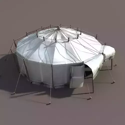 Circus Tent White Low-poly 3D model