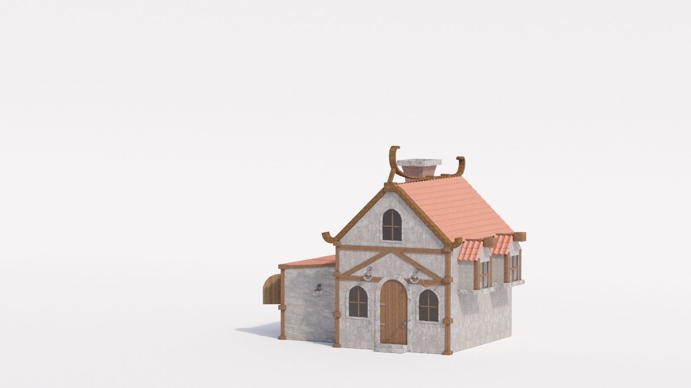 Medieval house 3D model_7