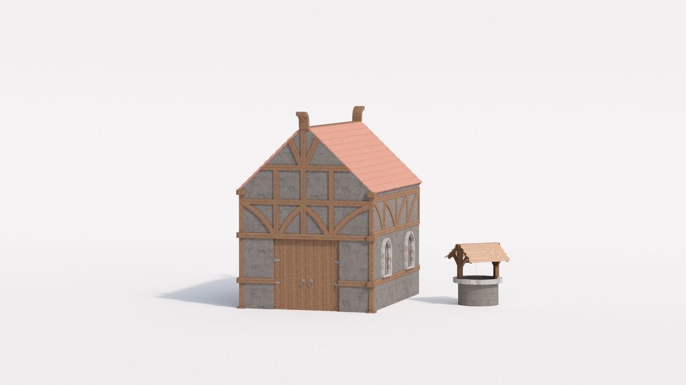 Medieval house 3D model_9