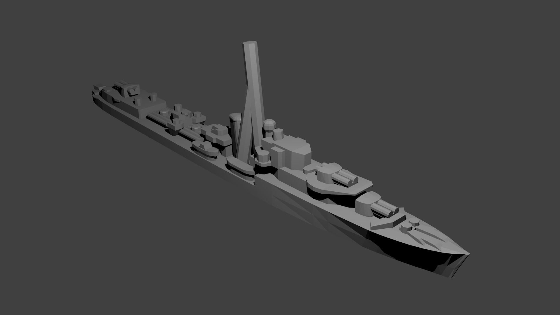 British J Class Destroyer Warship 3D print model_1