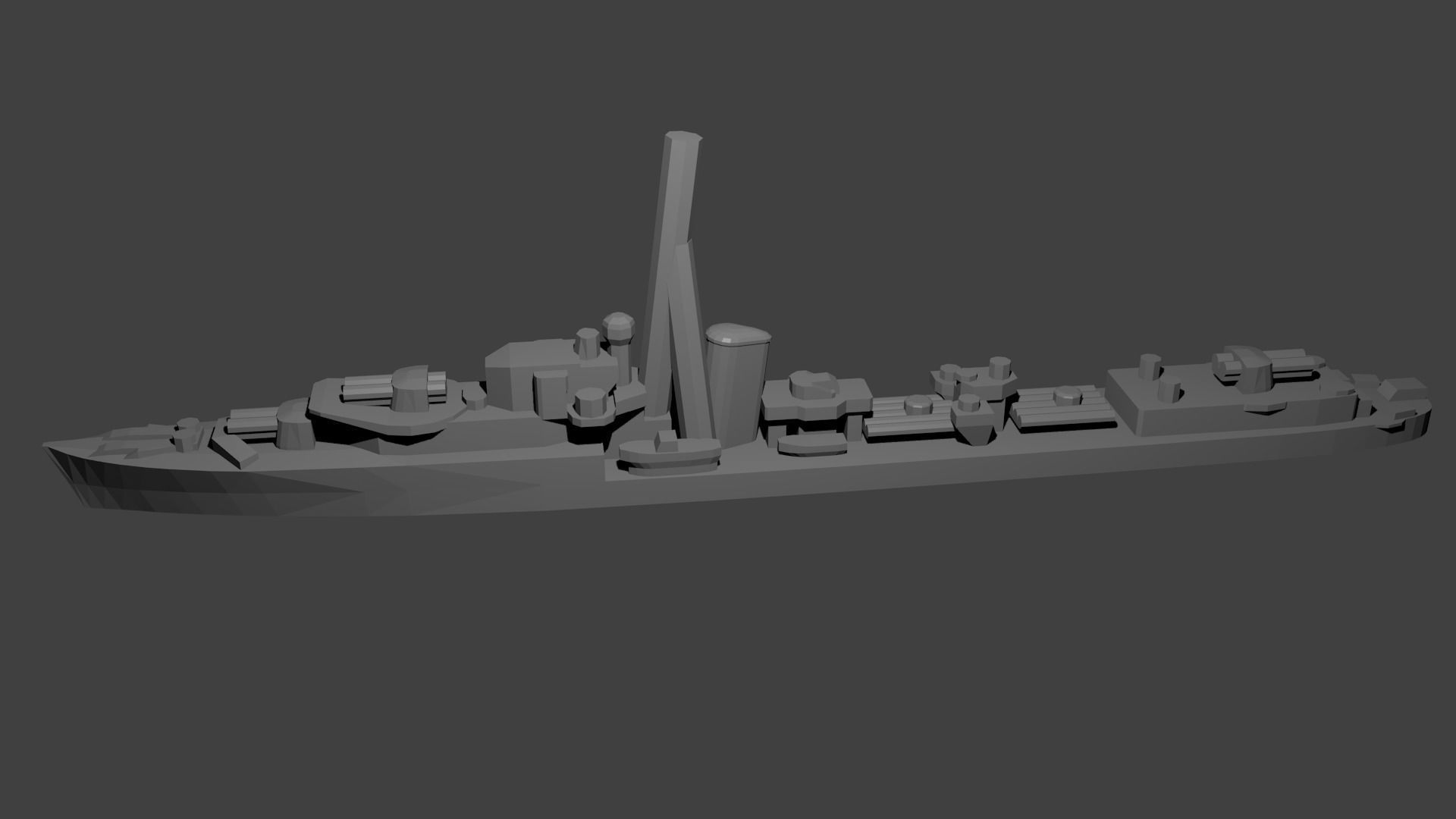 British J Class Destroyer Warship 3D print model_2