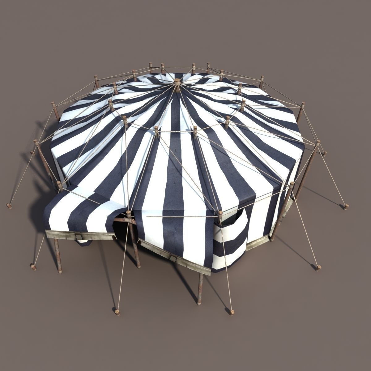 Circus Tent2 Low-poly 3D model_3