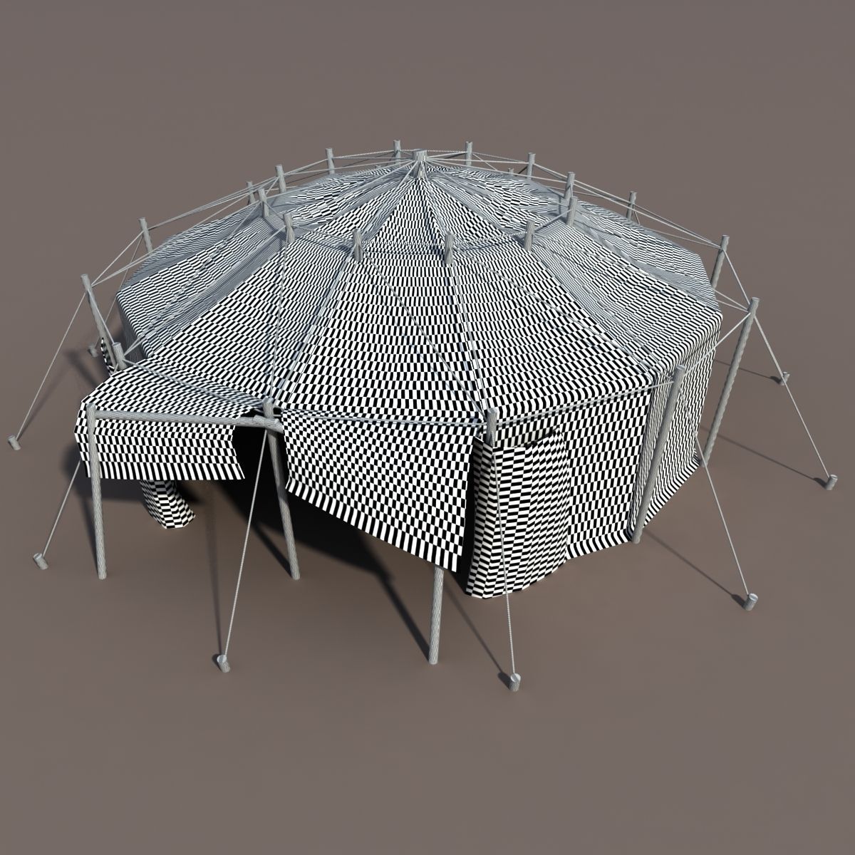 Circus Tent2 Low-poly 3D model_5
