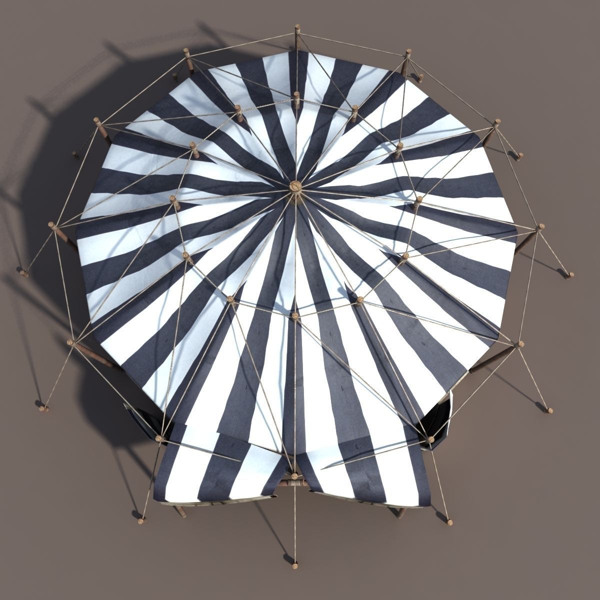 Circus Tent2 Low-poly 3D model_2