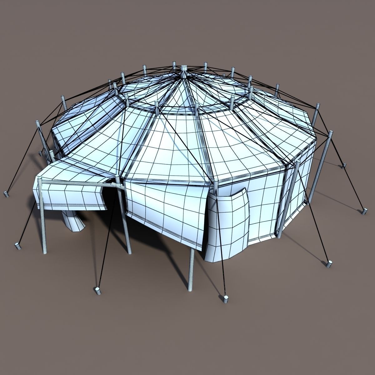 Circus Tent2 Low-poly 3D model_7