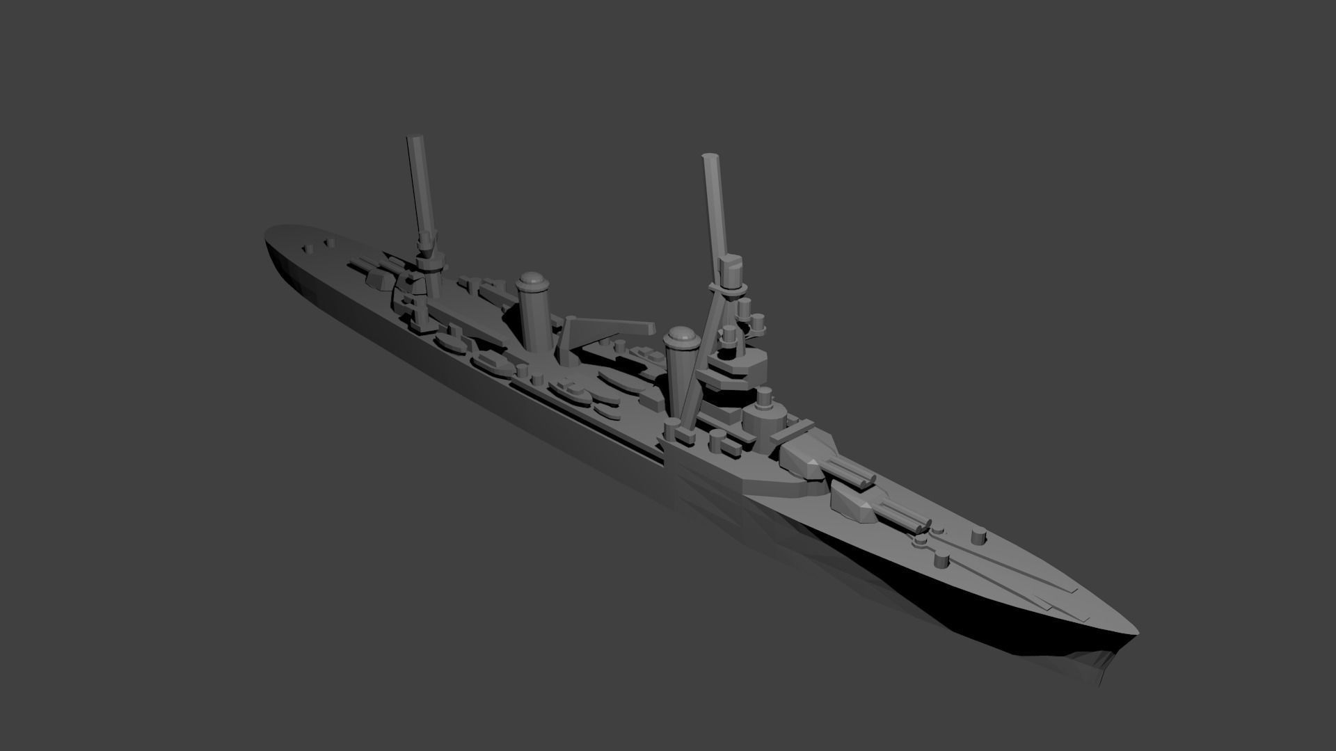 French Miniature WWII Warship Collection 3D print model_16
