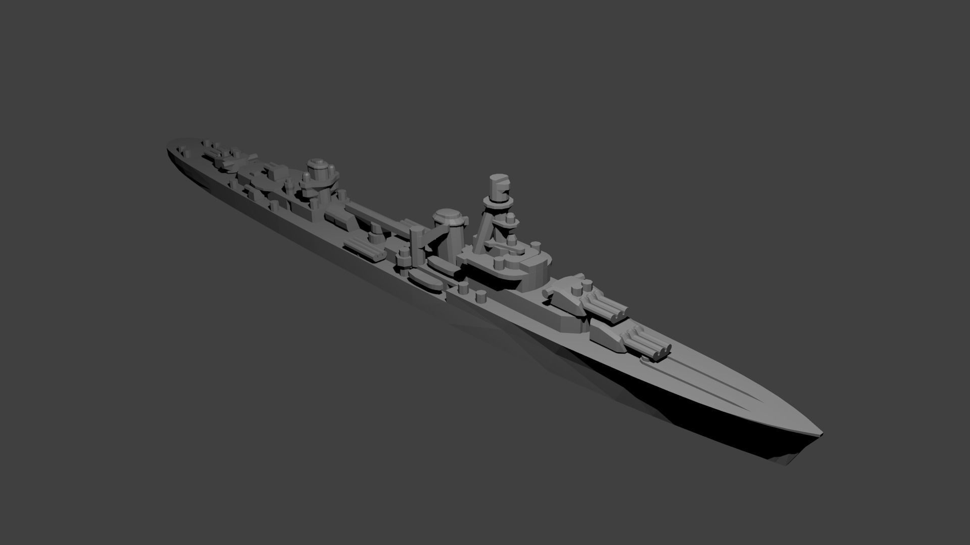 French Miniature WWII Warship Collection 3D print model_7