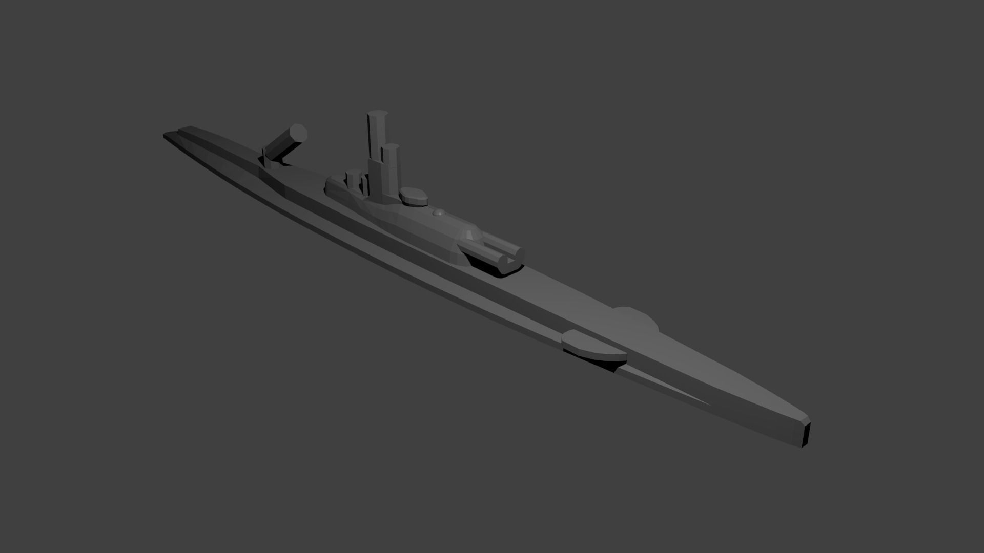 French Miniature WWII Warship Collection 3D print model_17