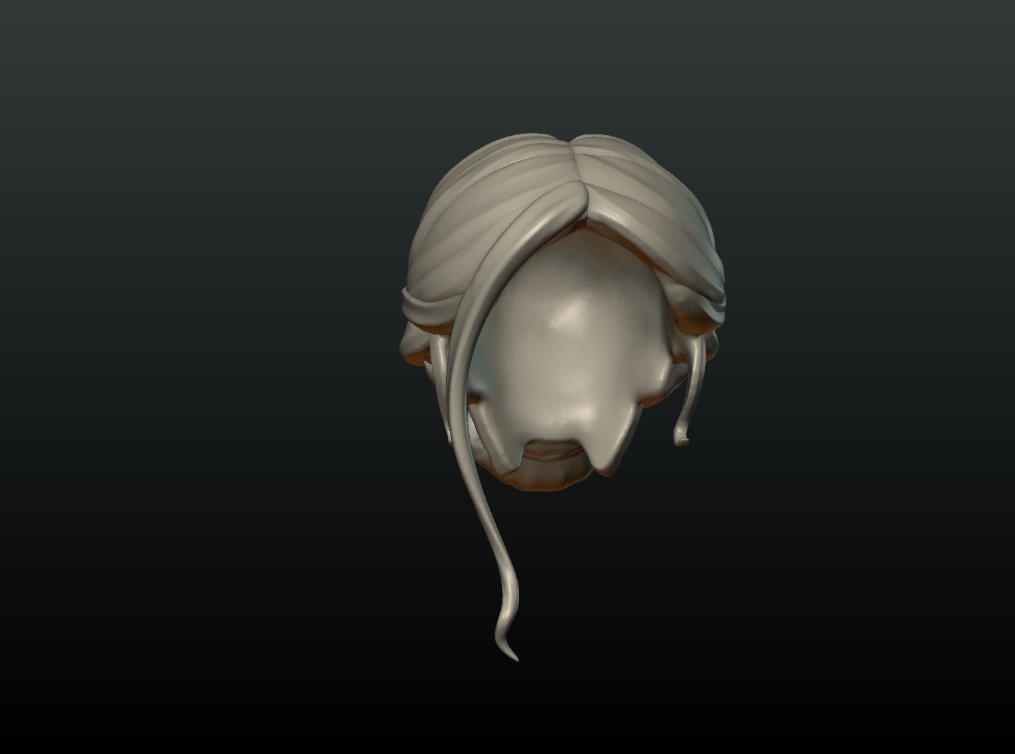 Woman Hair Style 3D print model_6