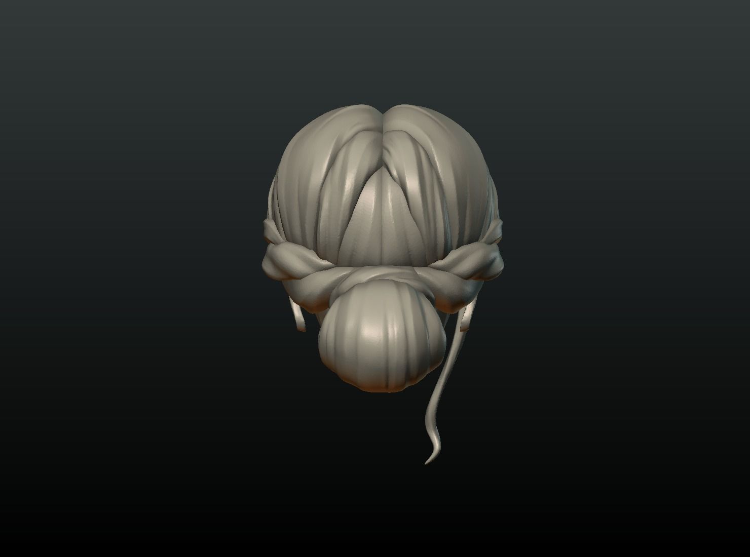 Woman Hair Style 3D print model_11