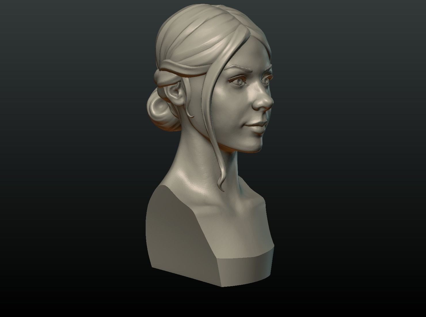 Woman Hair Style 3D print model_3