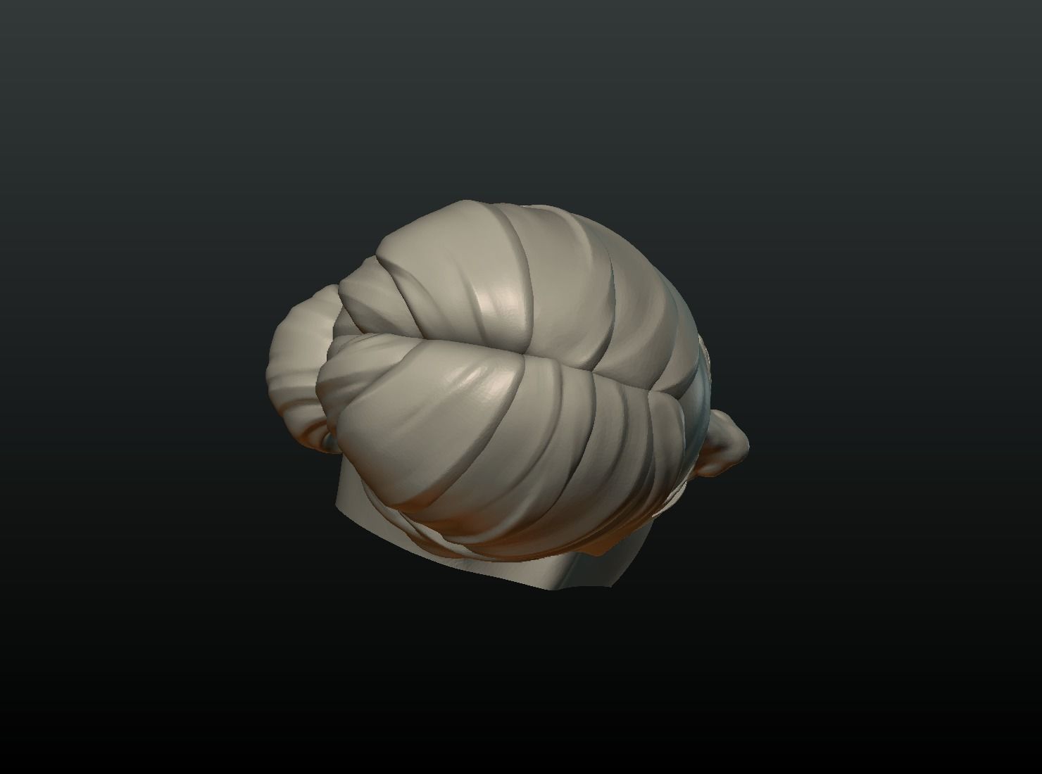 Woman Hair Style 3D print model_5