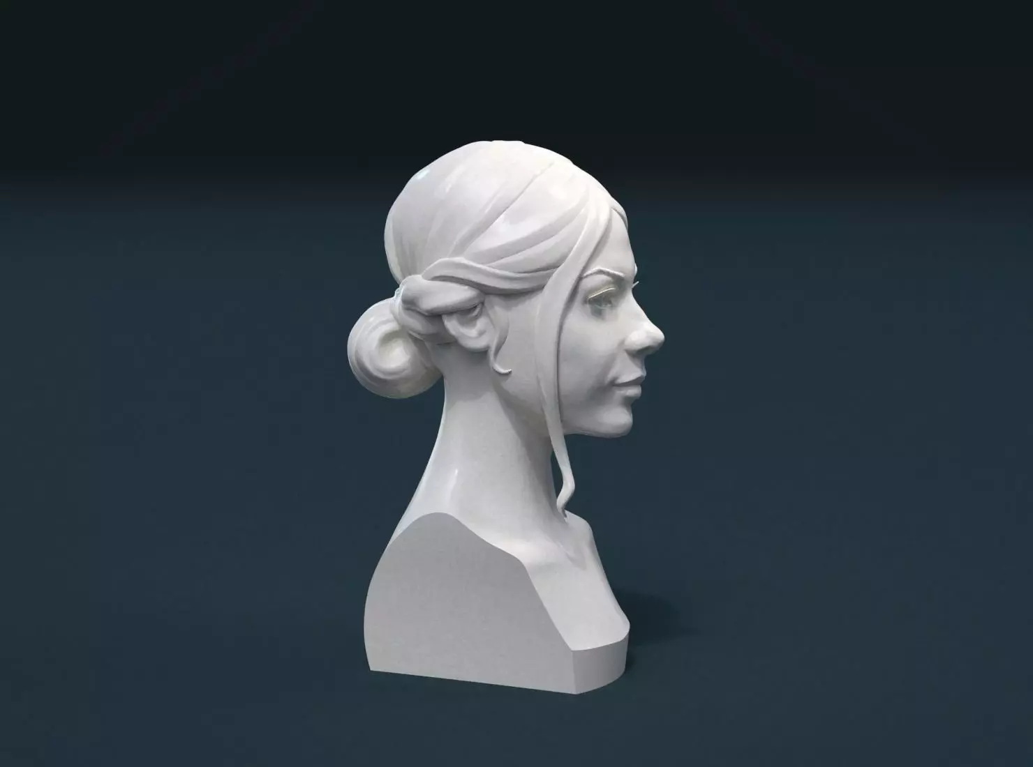 Woman Hair Style 3D print model_0