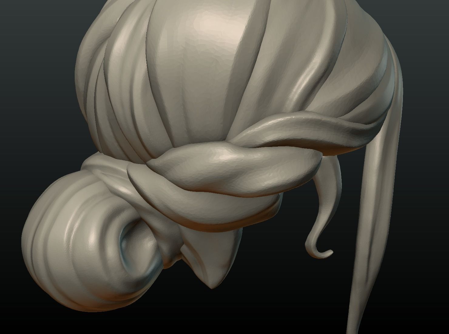 Woman Hair Style 3D print model_12