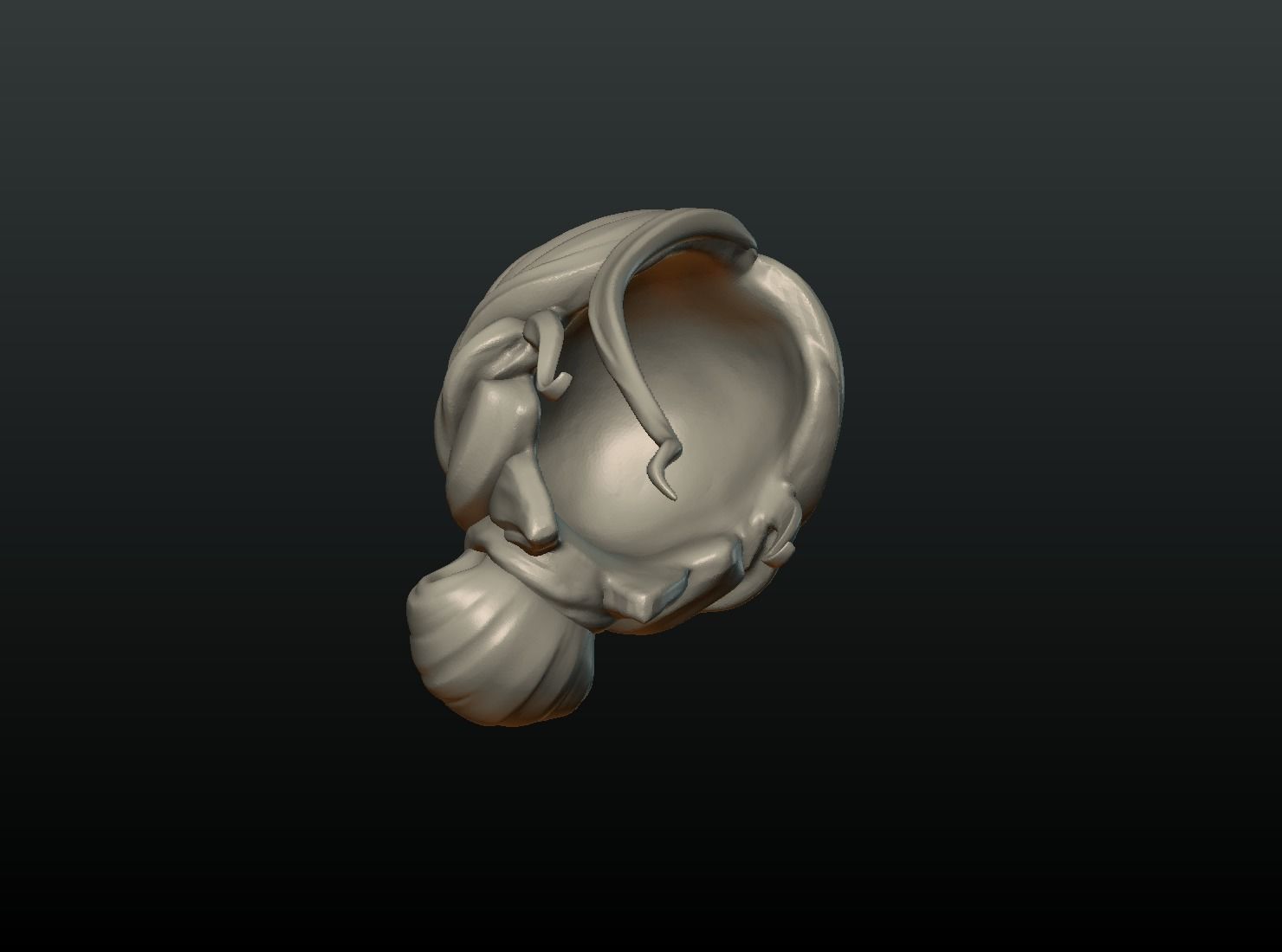 Woman Hair Style 3D print model_9