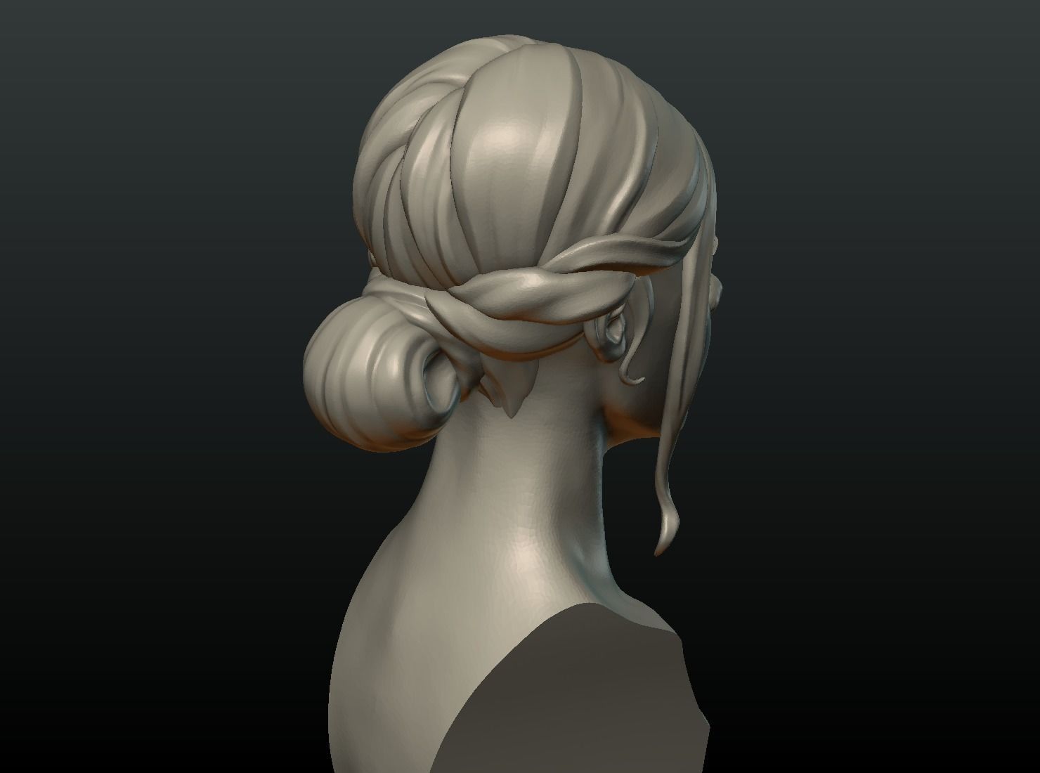 Woman Hair Style 3D print model_4