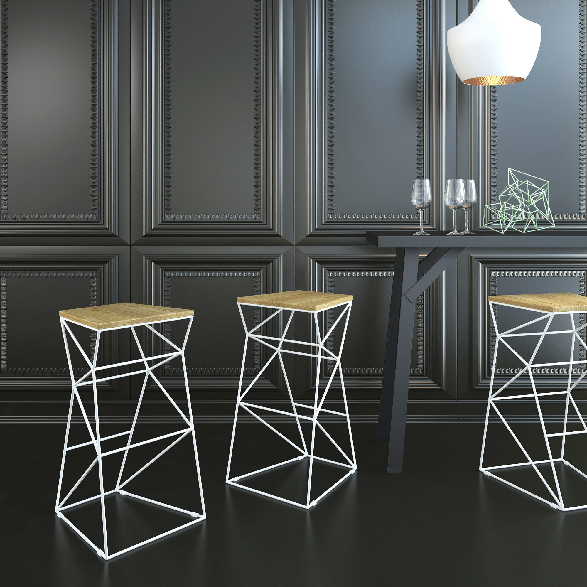bar stool SUPPORT 3D model_2