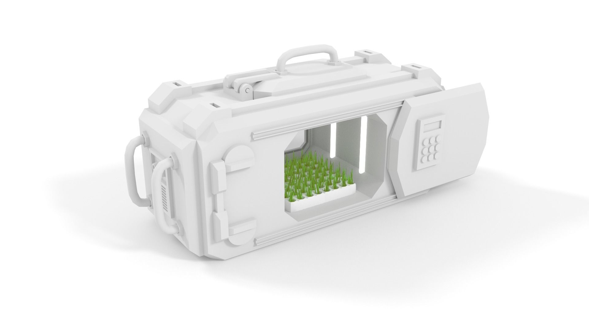 Sci-Fi Lab Hydroponic Science Crate Low-poly 3D model_1