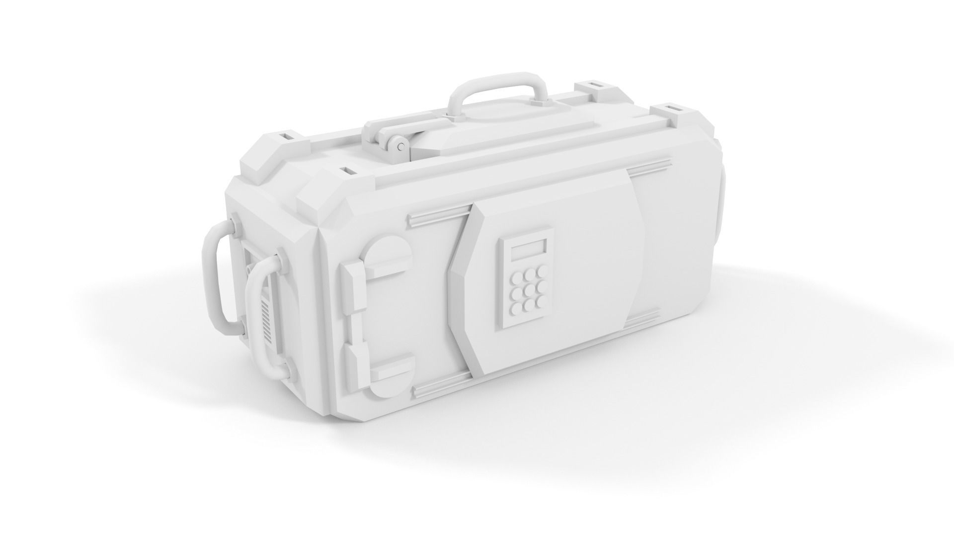 Sci-Fi Lab Hydroponic Science Crate Low-poly 3D model_2