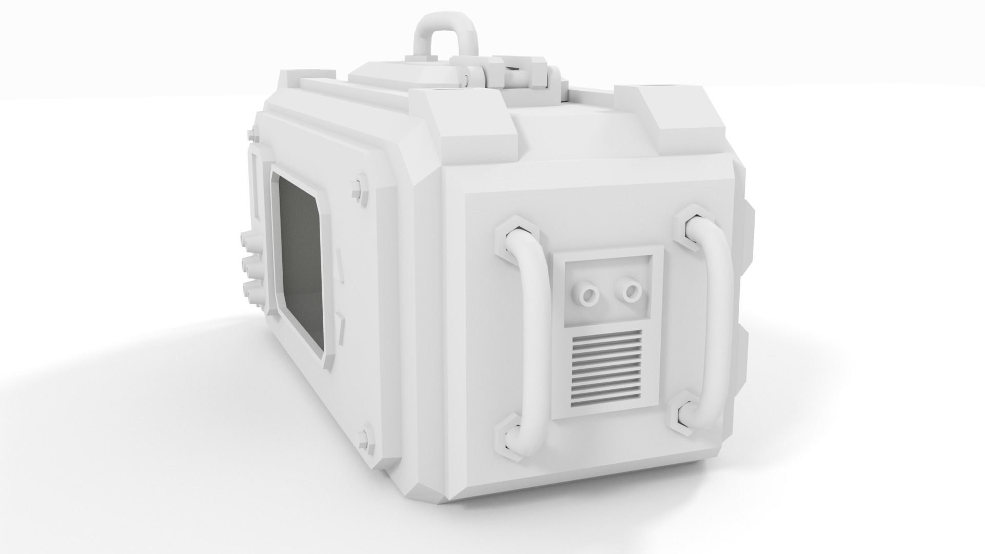 Sci-Fi Lab Hydroponic Science Crate Low-poly 3D model_6