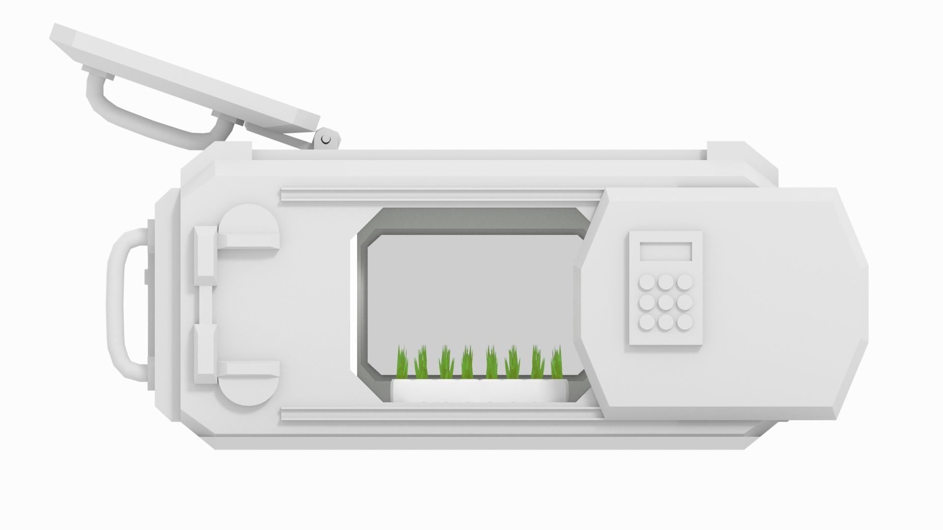 Sci-Fi Lab Hydroponic Science Crate Low-poly 3D model_4