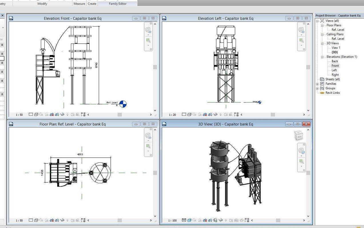 3D Capaitor bank Revit Family  3D model_3