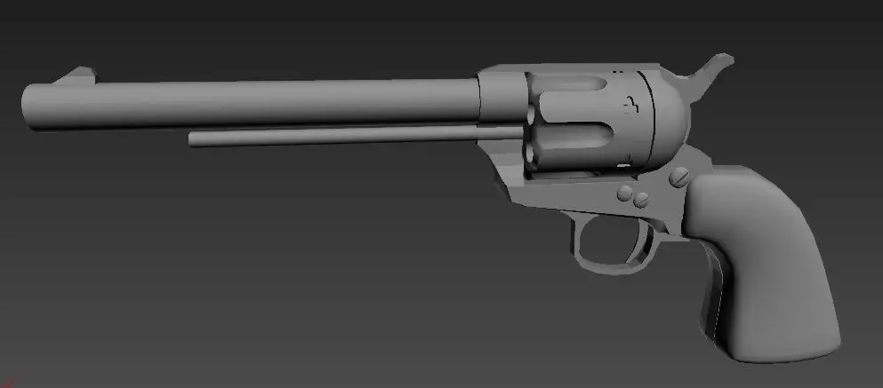 old Revolver Free low-poly 3D model