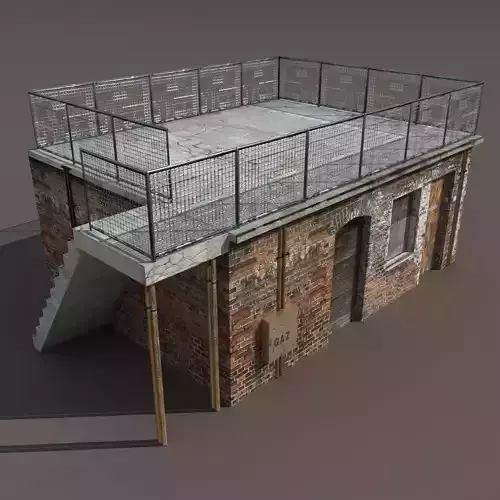 Derelict Building Low poly 3d Model