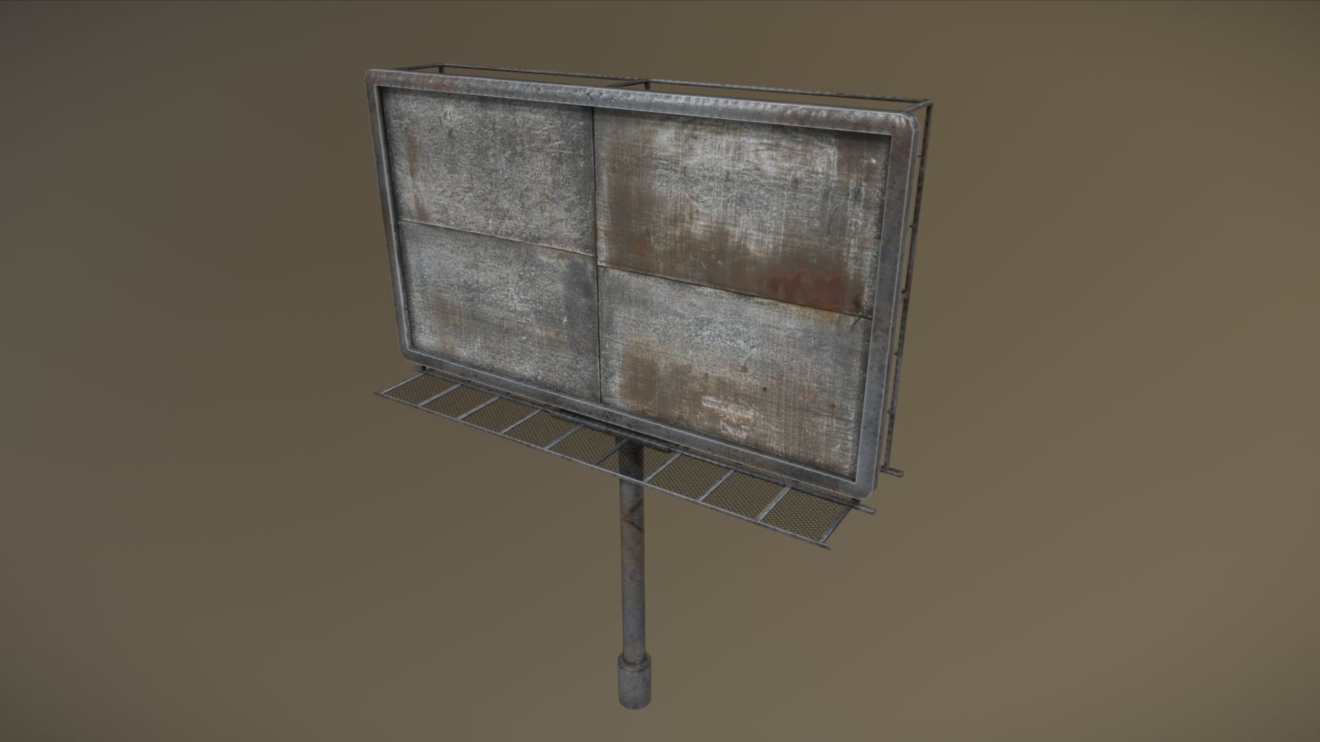 Old Billboard Low-poly 3D model_0