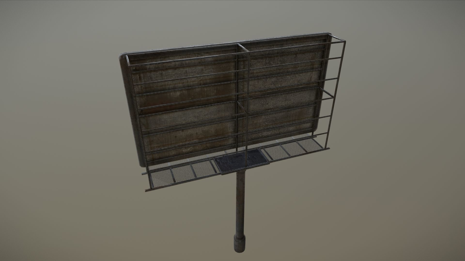 Old Billboard Low-poly 3D model_3